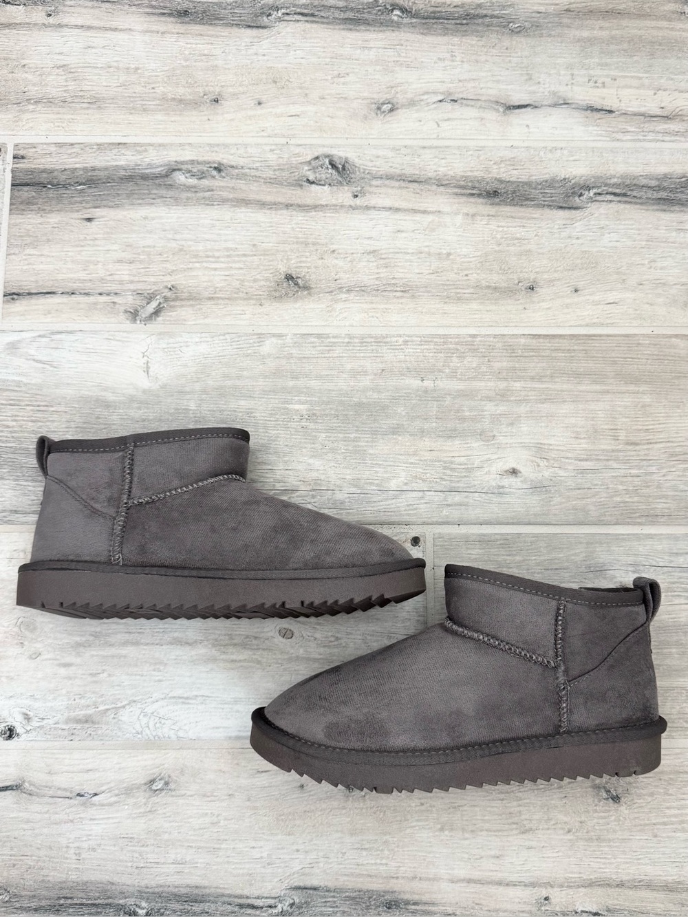 Soda Grey Ankle Faux Suede Boots